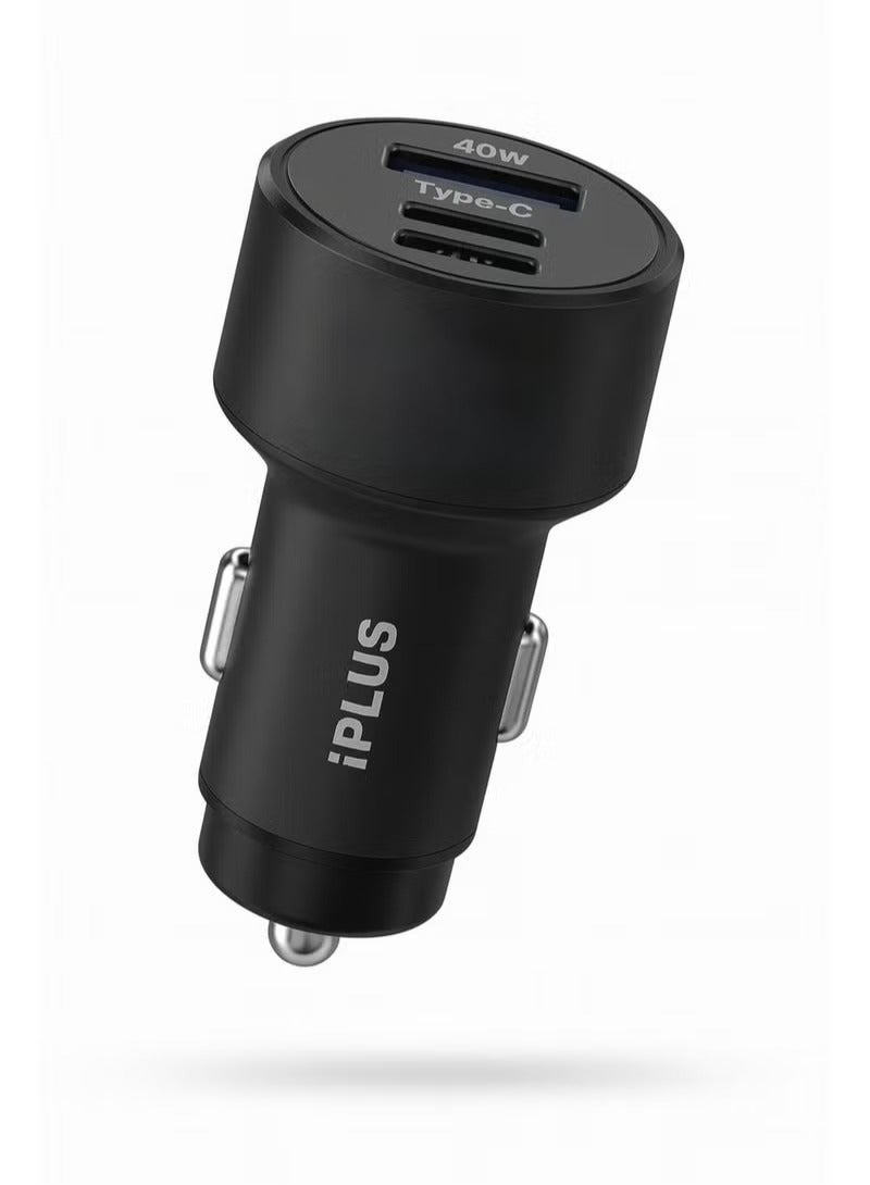 iPLUS 40W Fast Car Charger with Three Ports - Image 1