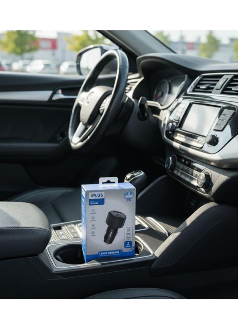 iPLUS 40W Fast Car Charger with Three Ports - Image 3