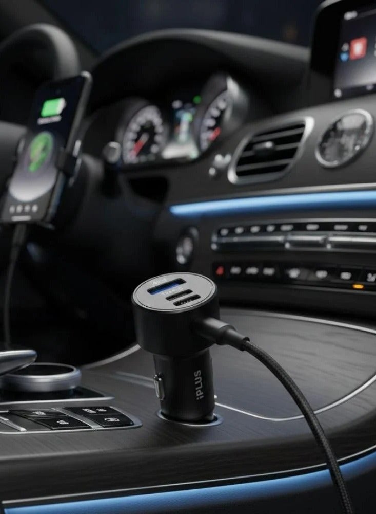 iPLUS 40W Fast Car Charger with Three Ports - Image 4