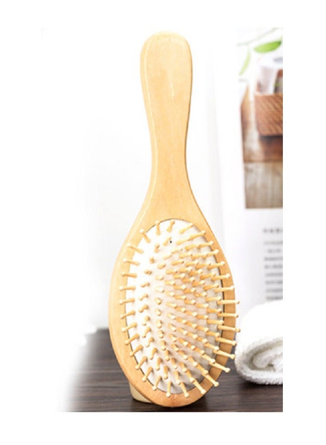 فرشاة شعر بيضاوية خشبية فاخرة بأسنان دبابيس مطاطية - لفك تشابك الشعر بسهولة، تدليك فروة الرأس، وتعزيز صحة الشعر - مثالية لجميع أنواع الشعر (جاف ومبلل) للرجال، النساء، والأطفال - Image 2