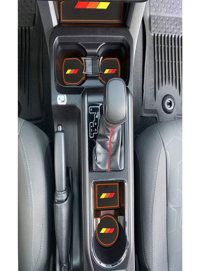 SENSHINE Custom Liners for Toyota Tacoma Accessories 2016-2021 2022 2023 Non-Slip Anti Dust Liner Cup Holder, Center Console, and Door Pocket Inserts Mats Premium Interior (Double Cab) (Orange Trim) - Image 2