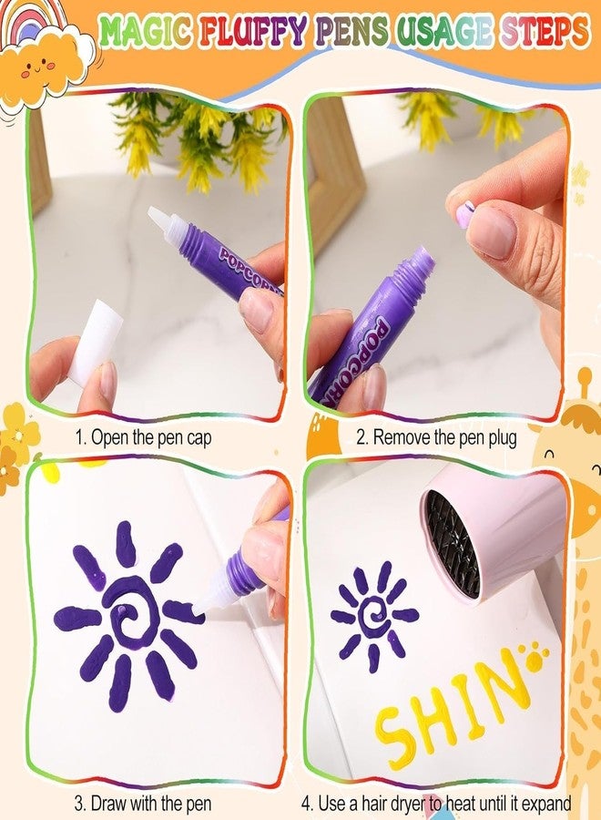 KRYTONE®Popcorn Colorful Paint Pens 6 Color Bubble Popcorn Paint Pen 3D Foam Texture DIY Drawing Markers for Kids Art Painting Supplies for School Birthday Gift - Image 4