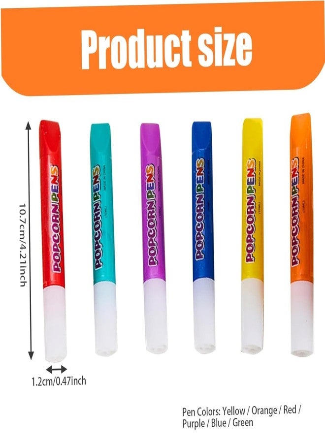 KRYTONE®Popcorn Colorful Paint Pens 6 Color Bubble Popcorn Paint Pen 3D Foam Texture DIY Drawing Markers for Kids Art Painting Supplies for School Birthday Gift - Image 3