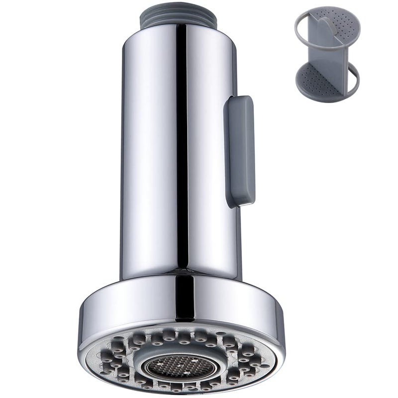 Angle Simple Faucet Head Replacement Chrome, Angle Simple Kitchen Sink Faucet Sprayer, Pull Down Hose Spray Head, Stream and Spray Mode, Male Threads - Image 1