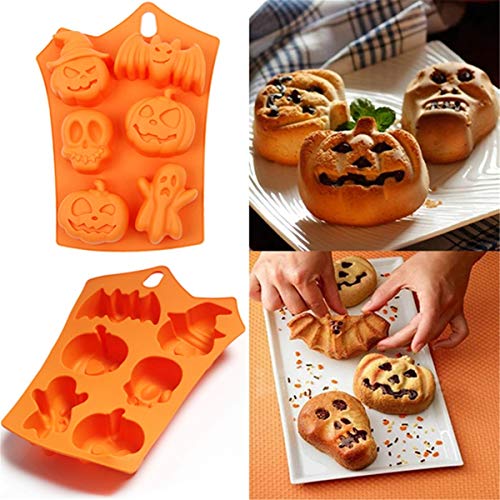 FantasyDay 2 Pack Halloween Pumpkin Witch Ghost Silicone Mold Candy Mold Ice Tray for Holiday Chocolate, Muffin Cups, Wafer, Cake Toppers, Bath Bombs, Soaps Cookie and More #6 - Image 2