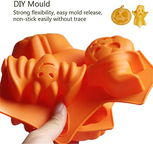 FantasyDay 2 Pack Halloween Pumpkin Witch Ghost Silicone Mold Candy Mold Ice Tray for Holiday Chocolate, Muffin Cups, Wafer, Cake Toppers, Bath Bombs, Soaps Cookie and More #6 - Image 4