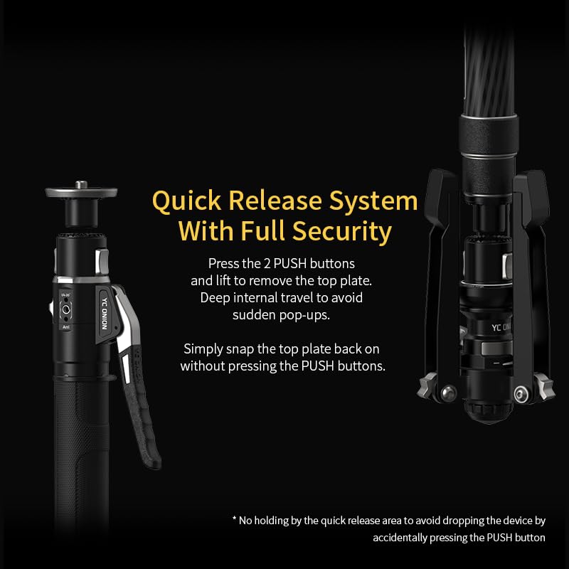YC ONION Pineta Carbon Fiber Camera Monopod, Professional Camera Monopod, Camera Tripod with FEISO Release System,Stands Adapted for Mobile Phones，Stands adapted for Table Computers - Image 5