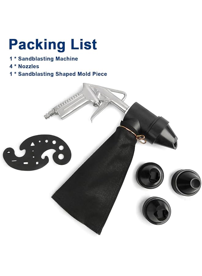 erorex 6 Piece Pneumatic Sandblasting Tool Kit Portable Sand Blasting Machine Set Versatile Sandblaster Handheld Polishing Machine Rust Remover - Image 4