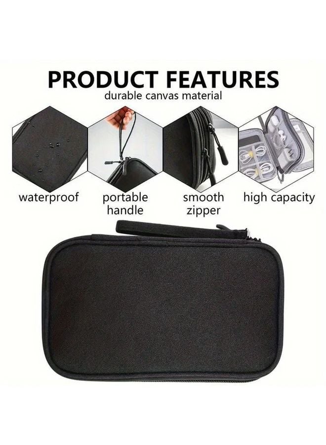 Pink Red Double Layer Electronics Organizer Bag Portable Charger Cable Accessory Storage Case - Image 5