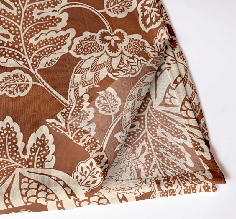 Vargottam Elegant Pomegranate Foliage Print on Brown Cotton Muslin Napkins - Set of 12, 20x20 Inches, Luxurious Self-Check Texture, Perfect for Upscale Dining, Weddings, and Events - Machine Washable - Image 2