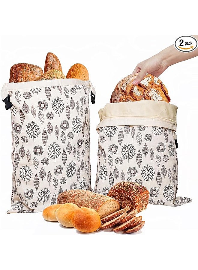 جيوان أكياس خبز شمع النحل القابلة لإعادة الاستخدام للمجمد والثلاجة ، 17 "× 13" أكياس تخزين القطن ذات شمع النحل الطبيعي المغطاة بالهواء حارس الطازجة للمصنع المنزلي والمخابز الأساسية (حزمة 2) - Image 1