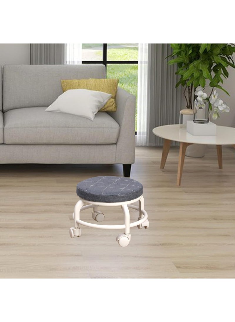ISTARA - ISTARA Low Rolling Stool Mini Ground Stool 360 Degree Rolling Adjustable Round Rolling Stool with Wheels Household Walking Round Chair - Image 1