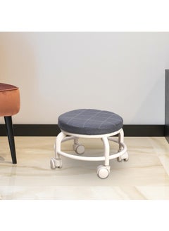 ISTARA ISTARA Low Rolling Stool Mini Ground Stool 360 Degree Rolling Adjustable Round Rolling Stool with Wheels Household Walking Round Chair  - Image 1
