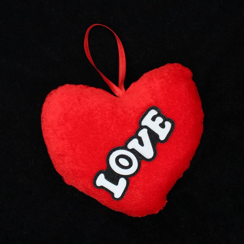 Wizme Wizme Red Fur Heart Shape Hanging Pillows CushionValentine Day Love Pillow for Gifts Soft Pillows Valentine Day Gift for HusbandWifeGirlfriendBoyfriendCouple Set of 4  - Image 4