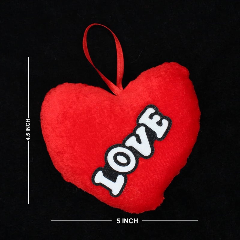 Wizme Wizme Red Fur Heart Shape Hanging Pillows CushionValentine Day Love Pillow for Gifts Soft Pillows Valentine Day Gift for HusbandWifeGirlfriendBoyfriendCouple Set of 4  - Image 5