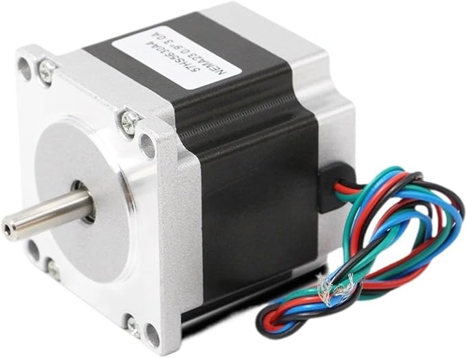 محرك خطوي Nema23 57x56mm 0.9 درجة 3A 1.2N.m عمود 6.35mm لآلات الطحن CNC وطابعات 3D - Image 1