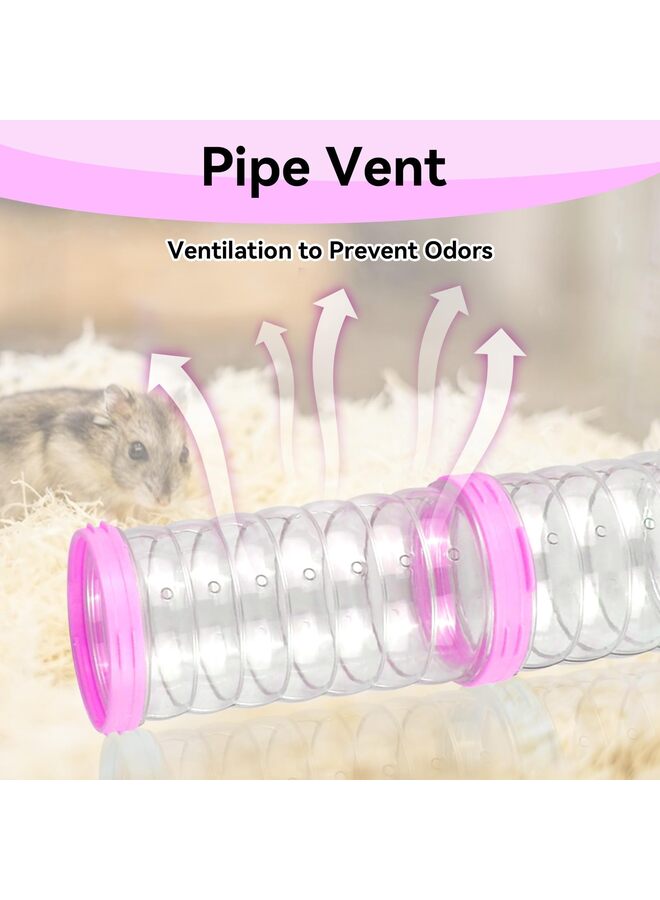 نفق بلاستيكي للهامستر، مجموعة من 8 أنابيب للهامستر، تجميع ذاتي، أنبوب تدريب رياضي، ملحقات خارجية، لعبة أنبوبية ممتعة لإخفاء الحيوانات الصغيرة (وردي) - Image 5