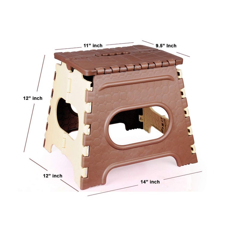 HARHIM 12 inch Lightweight Plastic Step Stool Foldable Stool for Kids and AdultsNon Slip Kitchen Bathroom Stool - Image 2