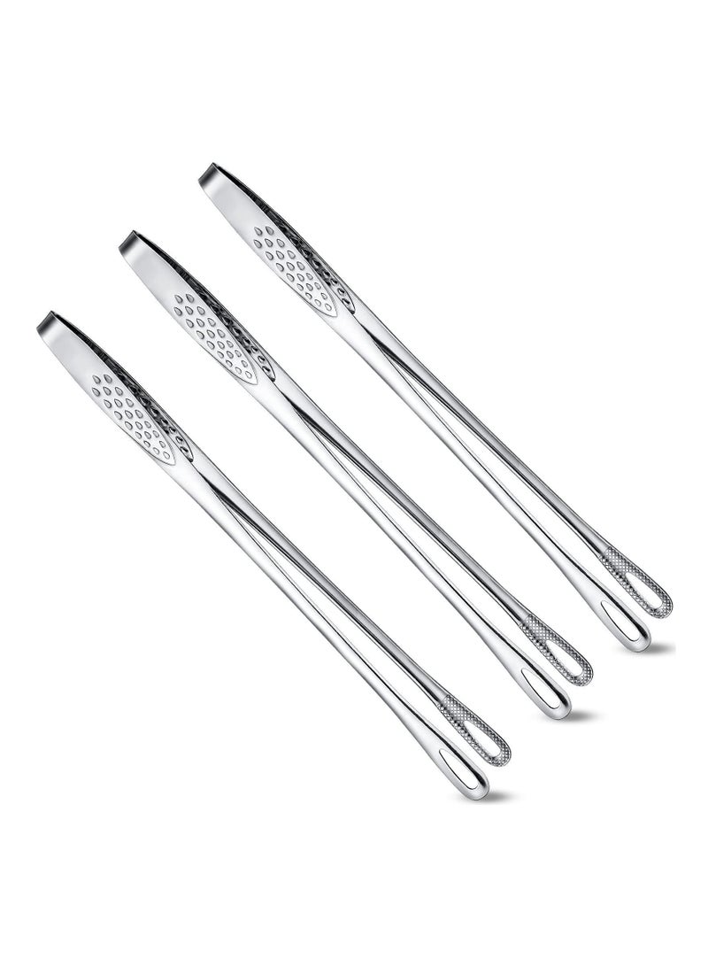 نيبمينينت Grill Tongs, Stainless Steel BBQ Kitchen Food Tweezers Cooking Clamp Tool, Bread Toaster Easy Cleaning, for Salad, Barbecue, Buffet (3PCS 9.4 Inches) - Image 1