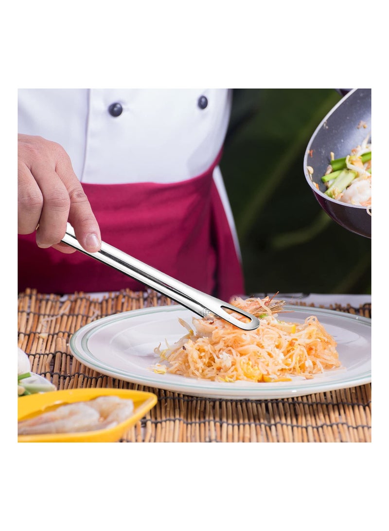 نيبمينينت Grill Tongs, Stainless Steel BBQ Kitchen Food Tweezers Cooking Clamp Tool, Bread Toaster Easy Cleaning, for Salad, Barbecue, Buffet (3PCS 9.4 Inches) - Image 5