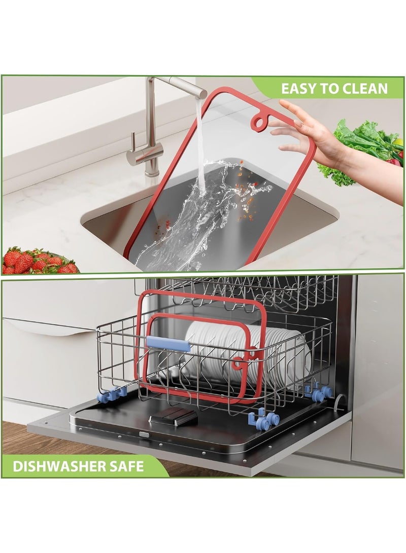 موثوقية التنبؤ ألواح تقطيع زجاجية لطاولة المطبخ، لوح تقطيع شفاف للمطبخ، لوح تقطيع أكريليك شفاف مانع للانزلاق مع حافة لحماية سطح الطاولة في المنزل والمطعم - Image 5