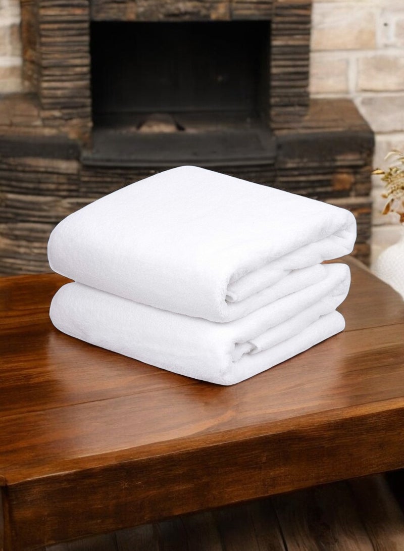 Banotex 2 white cotton towels 80x50 cm - Image 1