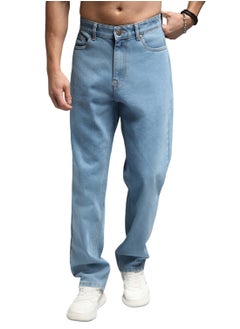 HIGH STAR 90s Straight Fit Mid-Rise Indigo Jeans for Men with Clean Look  - Image 2