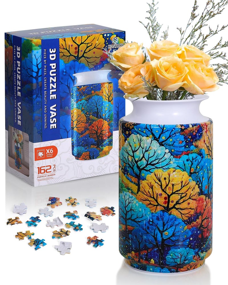 KOSTBAR 3D Puzzle Vase 162 Pieces 3D Puzzles for Adults with Flowers Unique Arts and Crafts for Adults Unique Housewarning Gifts for Women Puzzle Vase for Home and Office Decor Eternal Bough - Image 3