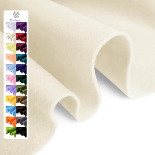 Grainear Ivory Soft Felt Fabric Sheet 18 x 36 16mm Thick Premium Craft Felt for Sewing DIY Projects Embroidery Decoration Durable Fade Resistant - Image 1