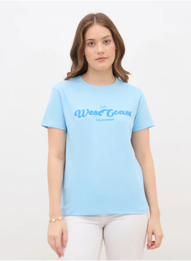 Styli Styli Slogan Print Regular Fit T-Shirt