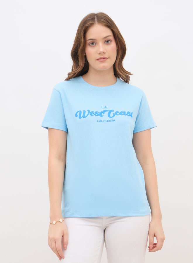 Styli Slogan Print Regular Fit T-Shirt - Image 2