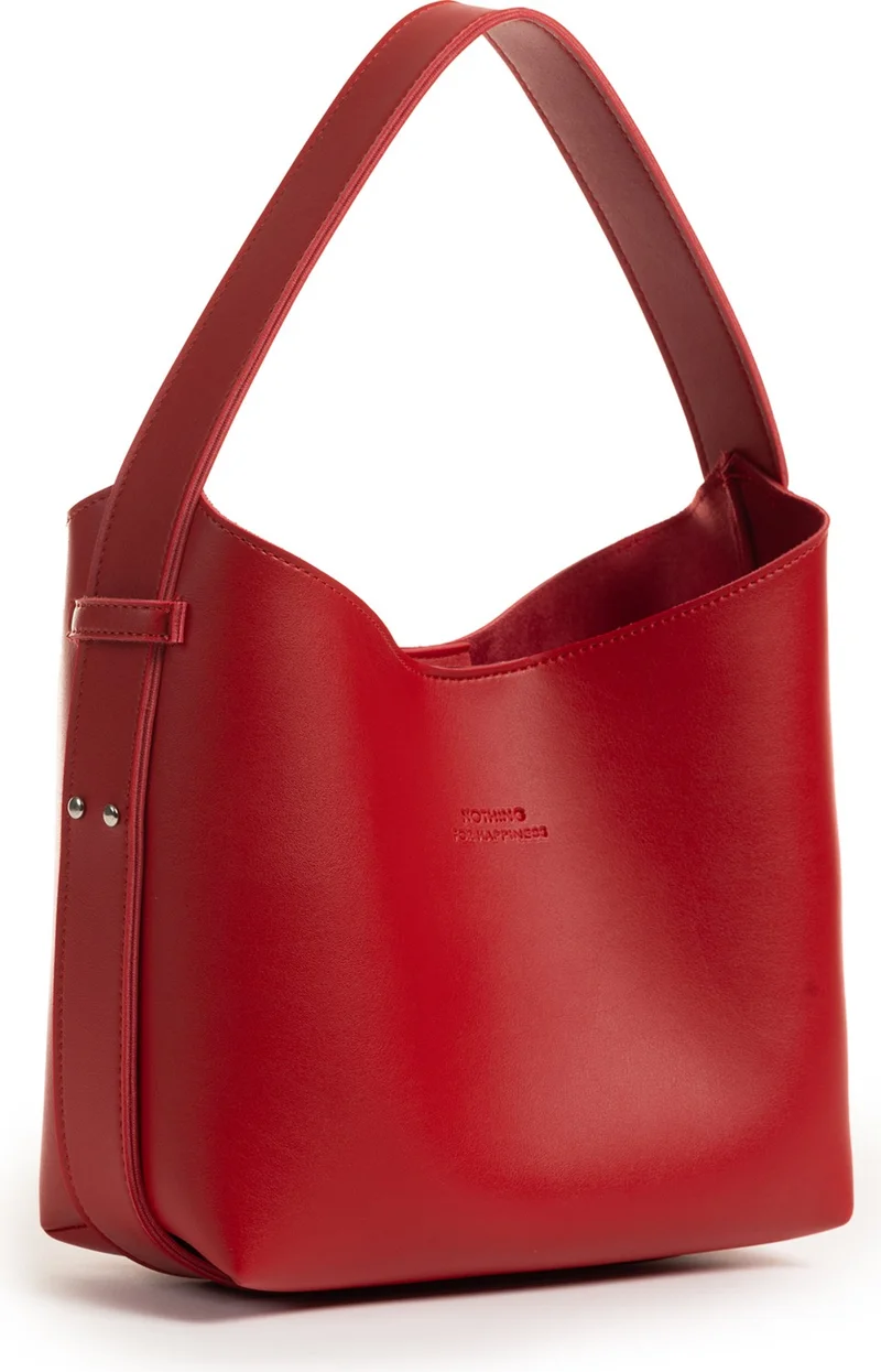 نوثينج Women's Leather Snap Makeup Bag 3-Stage Design Adjustable Strap Hand, Shoulder and Crossbody Bag