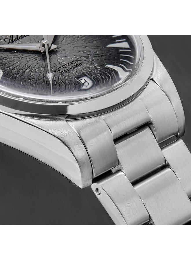 ADDIESDIVE ساعة أوتوماتيكية للرجال 39 مم 8215 حركة ميكانيكية زجاج فقاعة K1 مضيئة 100 م مقاومة للماء للسهرات غير الرسمية، رمادي - Image 3