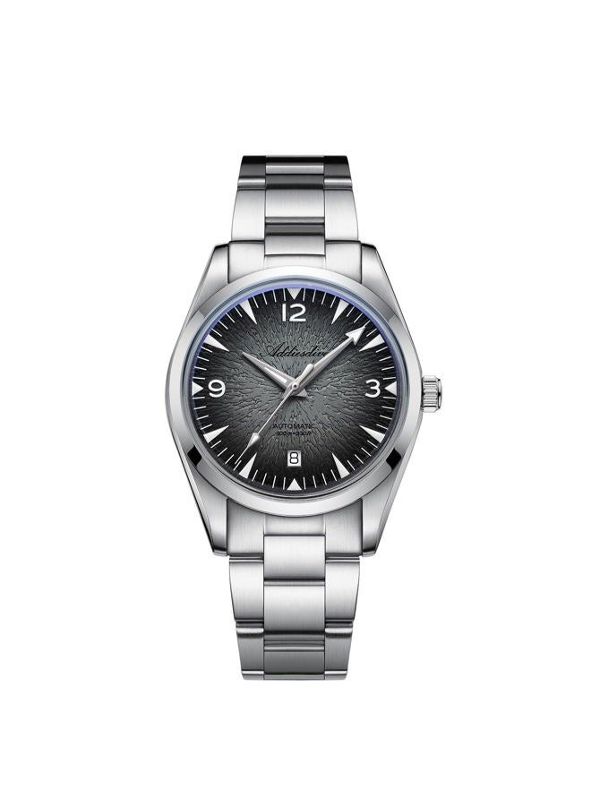 ADDIESDIVE ساعة أوتوماتيكية للرجال 39 مم 8215 حركة ميكانيكية زجاج فقاعة K1 مضيئة 100 م مقاومة للماء للسهرات غير الرسمية، رمادي - Image 1