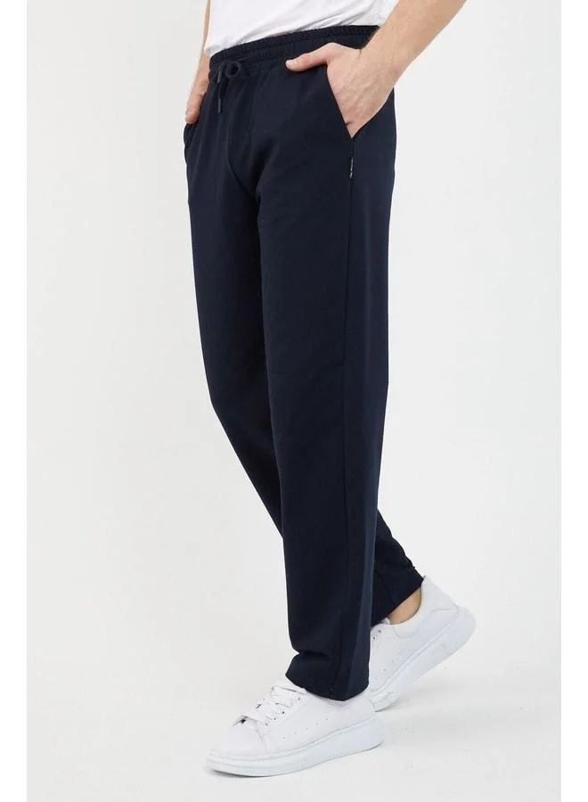 Mmetalic  Grey-Navy Men’s Straight-Leg Relaxed Fit 2-Piece Sweatpants Set for Men | Best Price UAE