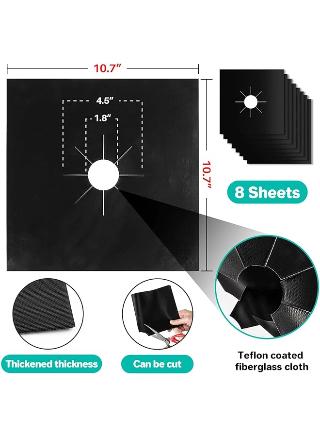 Gas Stove Protectors Gas Range Stove Top Burner Protectors Stove Top Covers For Gas Burners 0.2Mm Double Thickness Reusable Non Stick Fast Clean Liners For Kitchen Cooking Bpa Free 2 Packs