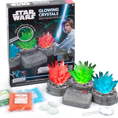 STAR WARS ستار وورز مجموعة الكريستالات المتوهجة - نمِ 3 كريستالات ملونة مع حامل عرض مضيء - هدية للفتيان بعمر 8 سنوات - بضائع وألعاب ستار وورز - Image 1