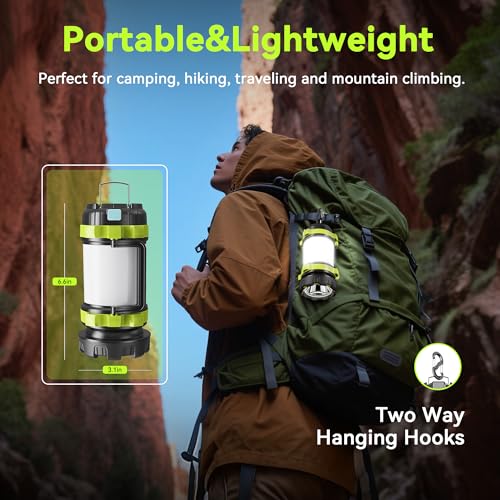 AlpsWolf Rechargeable Flashlight, 6 Modes Camping Flashlight LED Camping Lantern for Power Outage, Flashlight for Home, Emergency, Green - Image 5