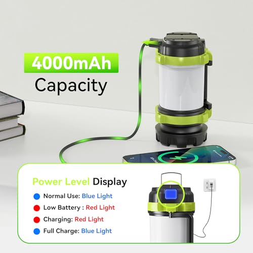 AlpsWolf Rechargeable Flashlight, 6 Modes Camping Flashlight LED Camping Lantern for Power Outage, Flashlight for Home, Emergency, Green - Image 4