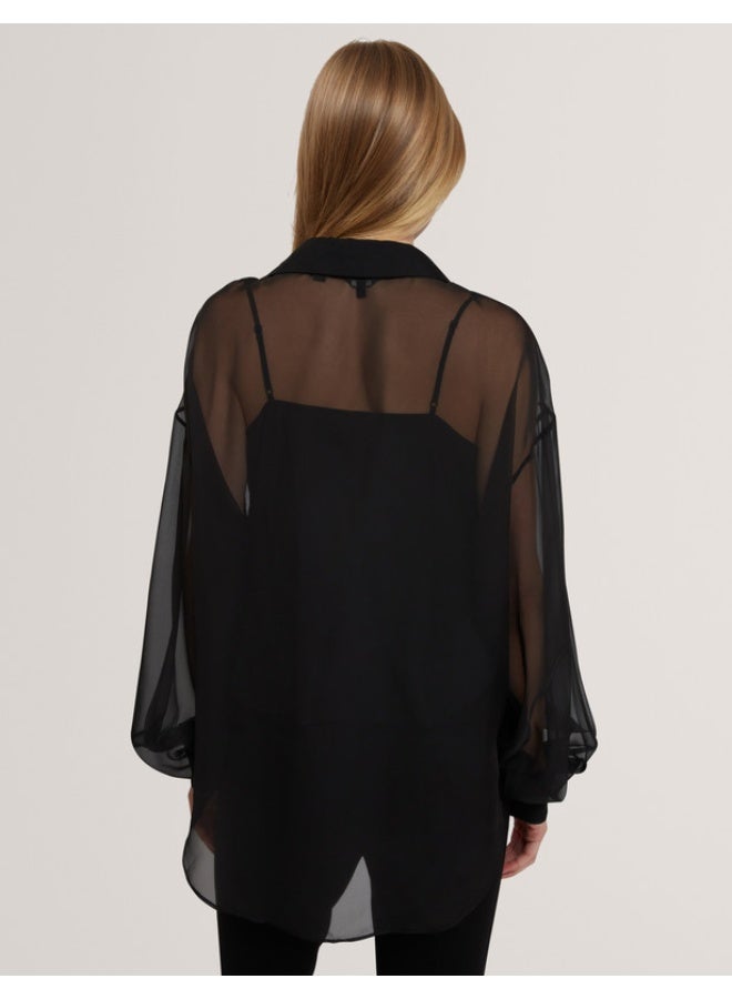 Ted Baker Printed Bib Detail Long Sleeve Shirt - Image 4