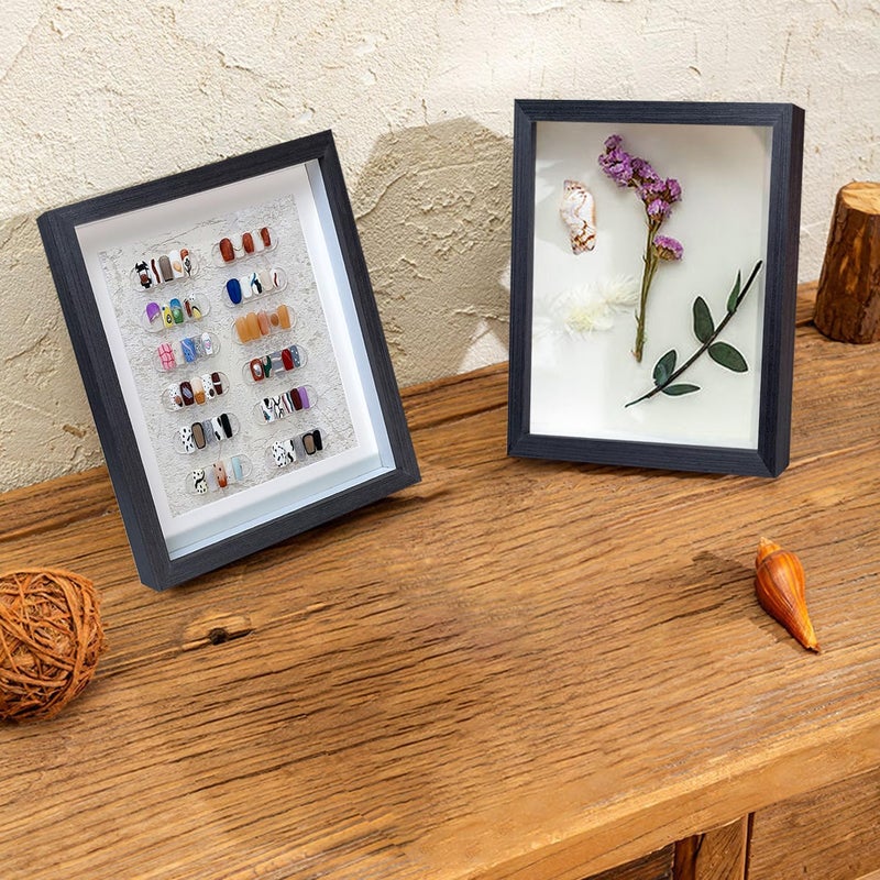 Dohomi 2 Pack Shadow Box Frame 8x10 Shadow Box Display Case Black Picture Frame Glass Surface Internal Depth 0.6 inch for Wall Or Tabletop - Image 3