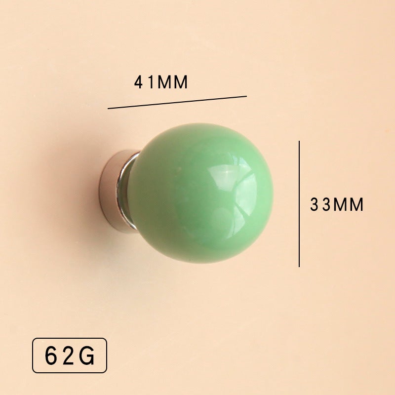 Ceramic Dopamine Creative Strong Magnet Hook Home Decoration Pendant Hook Refrigerator Magnetic Paste Nail-free Hook Green glossy ceramic ball-magnetic hook