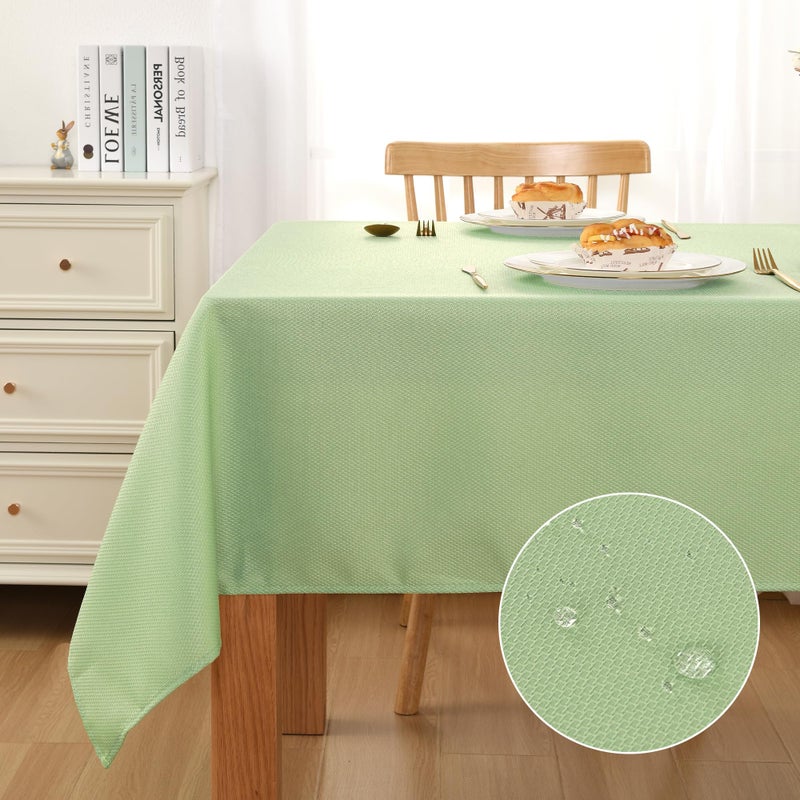 DWCN Rectangle Textured Tablecloth Waterproof Antiwrinkle SpillProof Jacquard Table Cloth, Decorative Fabric Table Cover for Kitchen, Dining, Wedding, Parties, Outdoor Picnic, 60x120, Light Sage Green - Image 3