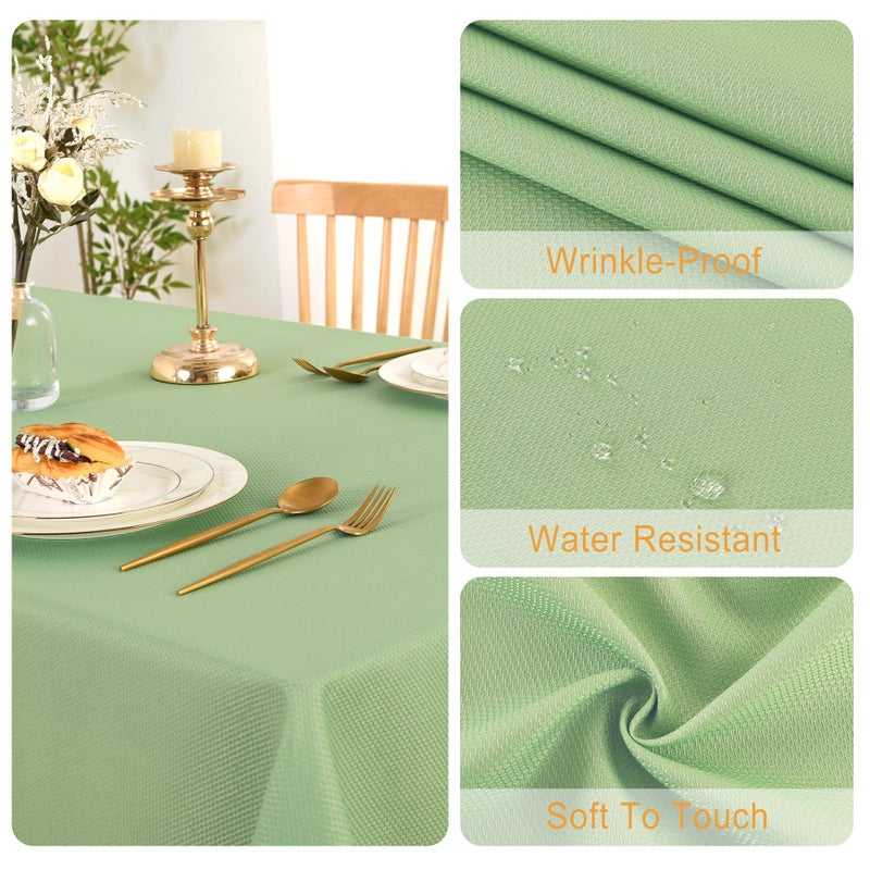 DWCN Rectangle Textured Tablecloth Waterproof Antiwrinkle SpillProof Jacquard Table Cloth, Decorative Fabric Table Cover for Kitchen, Dining, Wedding, Parties, Outdoor Picnic, 60x120, Light Sage Green - Image 4