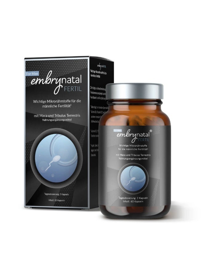 Embrynatal Fertil Men – German Plant-Based Fertility Support Supplement, 60 Capsules - Image 1