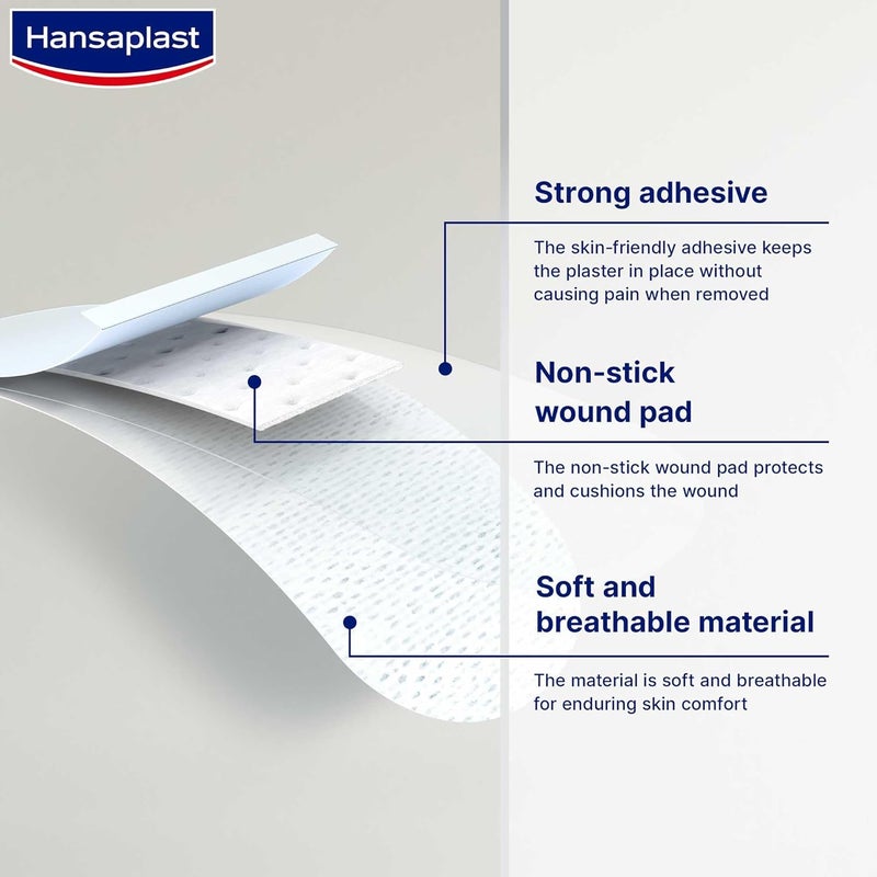 Hansaplast Sensitive Plaster for Kids XXL, Extra Skin Friendly, Hypoallergenic Wound Protection, Painless to Remove and Non-Stick Wound Pad, Soft and Breathable Material, 20 Strips - Image 3