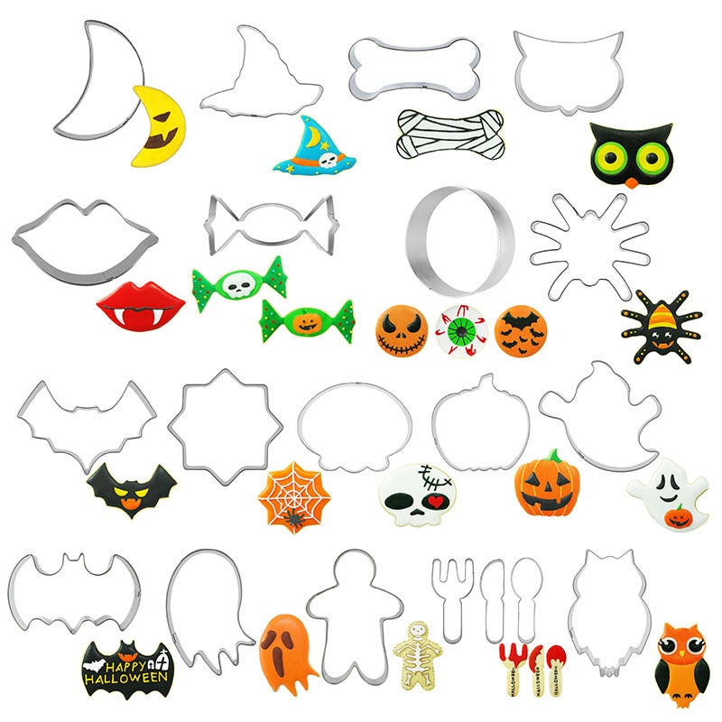 Halloween Cookie Mold Set Fondant Biscuit Diy Tool Household Element Stainless Steel Biscuit Cutting Mold Baking - Image 2