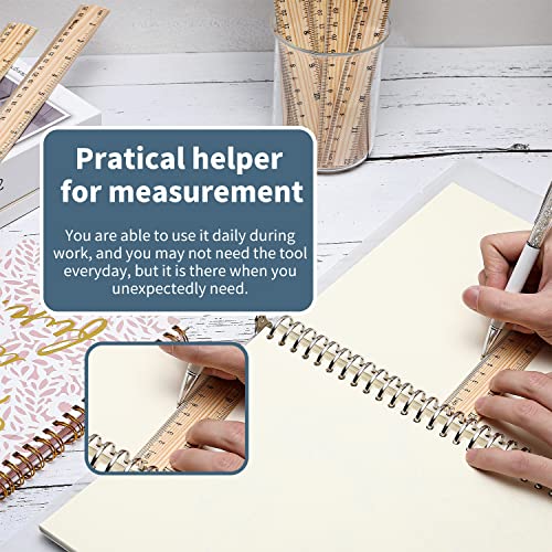 SZLFSX 10 Pack Wooden Ruler 12 Inch Rulers Bulk Wood Measuring Ruler Office Ruler 2 Scale - Image 4