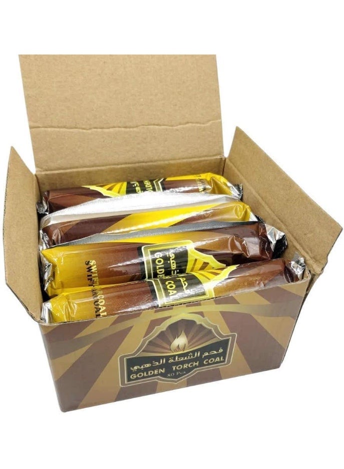 Golden Torch 80-Piece Quick Ignite Bakhoor Charcoal 33mm - 80 Pcs/ Box - Image 4