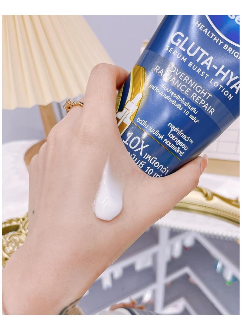 Vaseline Healthy Bright Gluta Hya Serum Burst Lotion Overnight Radiance Repair 330ml - Image 2
